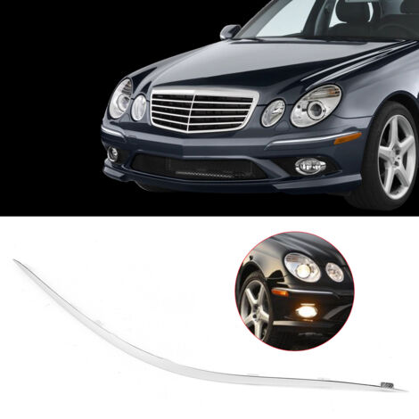 Jante de Pare-chocs Avant Chromée pour Mercedes Classe E W211 E320 E350 E550 E63 AMG (Droit 2118852421)