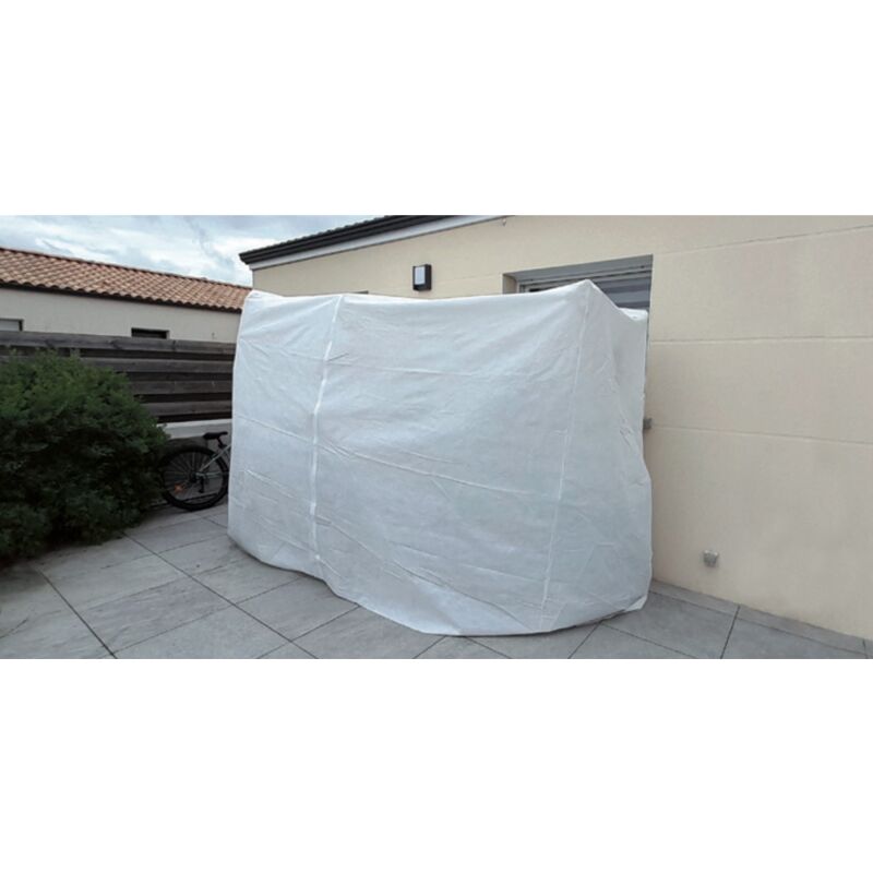 Housse d'hivernage géante L.3xl.1xH.2 m - Zip d'ouverture/fermeture à la moitié de la longueur - blanc - Jany France