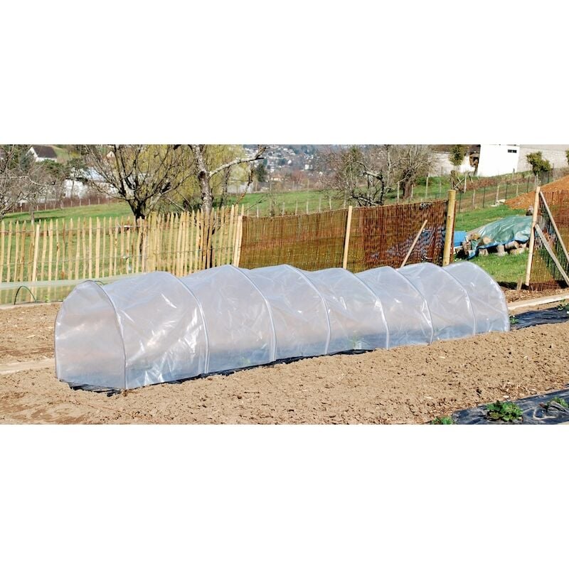 Serre tunnel accordéon - Forcage 0,60x3M - avec œillets et fixations - Jany France