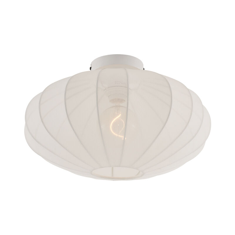 Image of Japandi Ceiling Light White with Fabric&hellip;