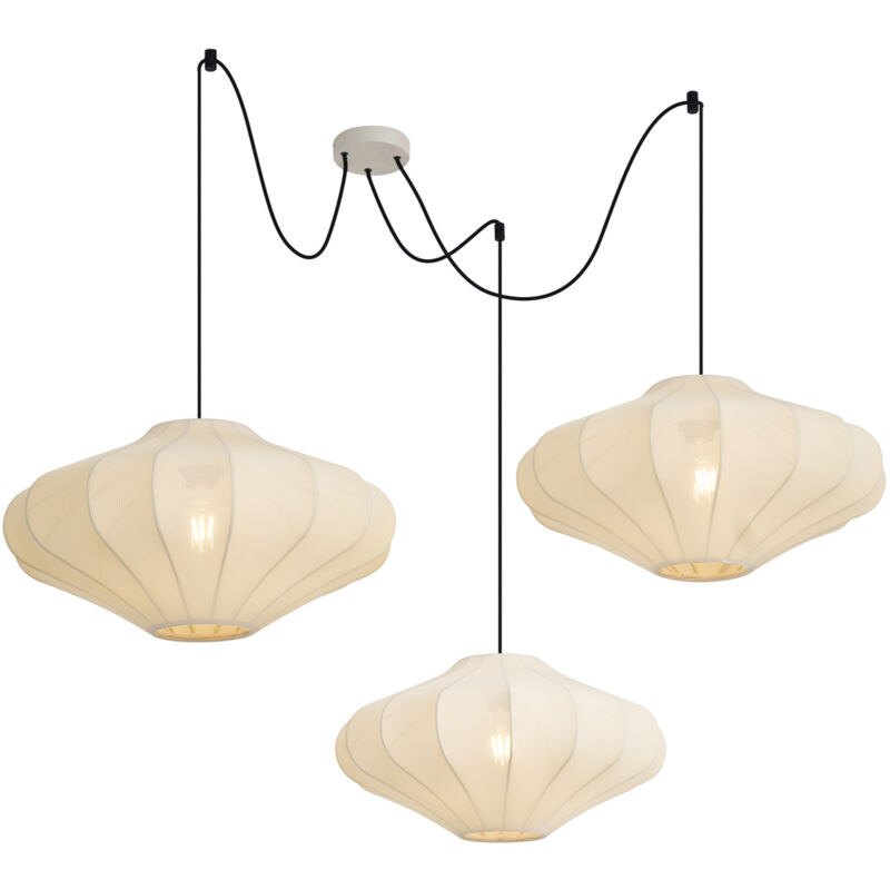 Qazqa Japandi Pendant Lamp Beige 50cm 3-light - Plu