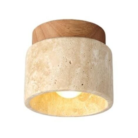 Japanese Style Wabi-Sabi Wooden Ceiling Lamp E27 Three Color Dimming for Kitchen Hallway Living Room A