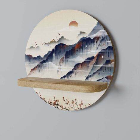 JAPANISCHE LANDSCHAFT Rundes Regal