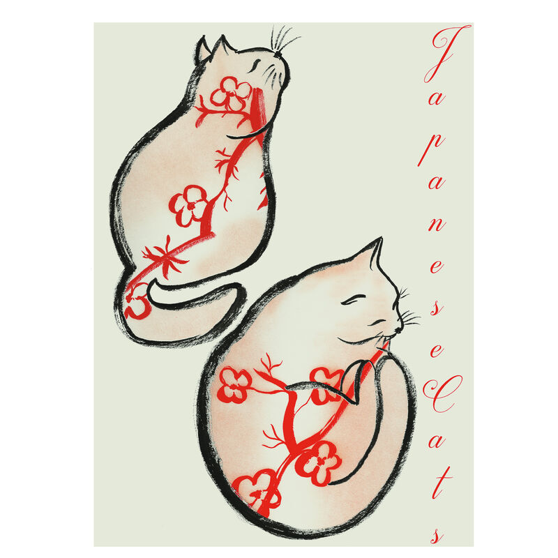 

JAPÓN - Póster Artístico Firmado – Gatos - 21x30 cm