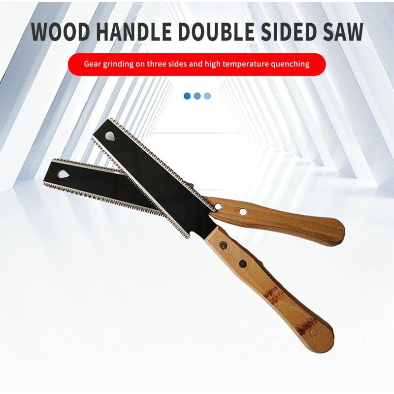japonaise portable Scie à traction,scie japonaise menuisier Coupe à ras, Lames de coupe à trois côtés, Lame double face tranchante, Coupe du bois,