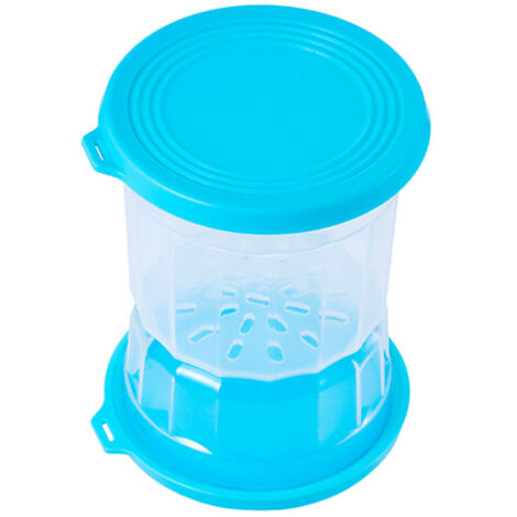 Jar de conservation pour légumes marinés et olives - Séparation automatique des liquides - Matériaux PP et silicone (coloris bleu)