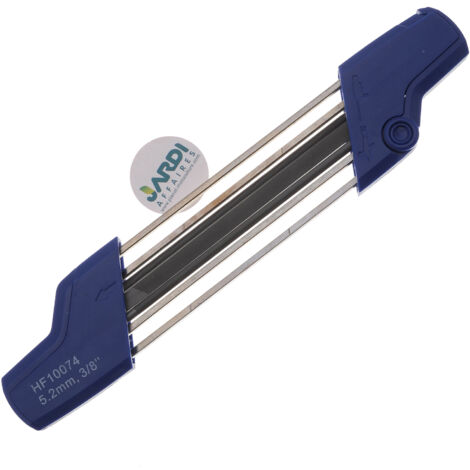 Jardiaffaires – Affûteuse de chaîne double action pour tronçonneuse – Lime ronde 5.2mm – Affûtage précis gouges et limiteur de profondeur – Pour bois dur