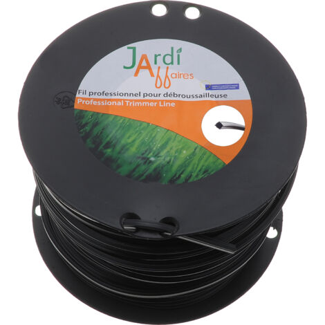 Jardiaffaires – Bobine de fil Extra Pro carré pour débroussailleuse 4,4mm x 53 mètres – Souplesse accrue – Résistance à l'usure – Pour professionnels du paysage