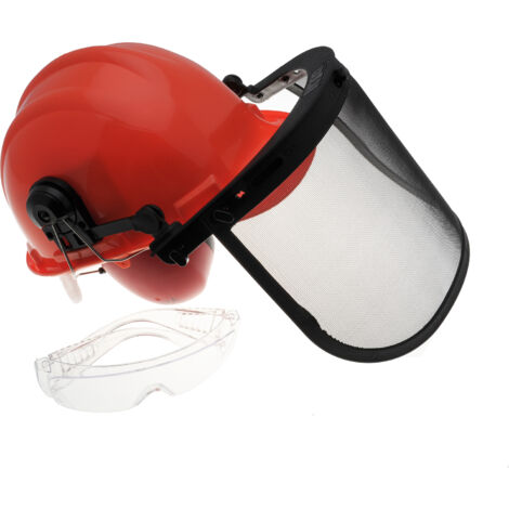 Jardiaffaires – Casque forestier professionnel anti-bruit 25 dB – Visière grillagée démontable – Confort optimal pour bûcherons – Normes CE