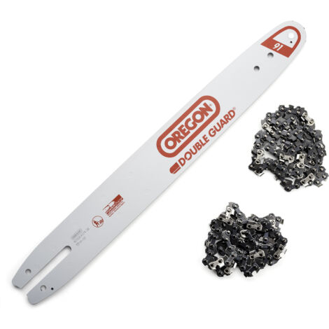 Jardiaffaires – Combo guide Oregon 40 cm 160SDEA074 – Lot de 2 chaînes 91P055E – Pas 3/8LP – Jauge 1,3 mm – 55 maillons pour coupe précise
