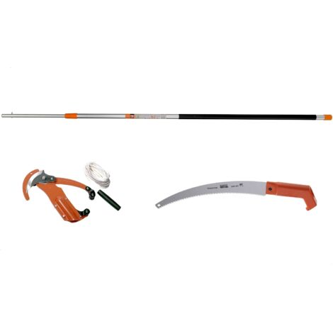 Jardiaffaires – Échenilloir Bahco P34-37 avec scie 340-6T – Perche télescopique 2 à 5 mètres – Coupe jusqu'à 40mm – Pour élagage professionnel