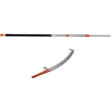Jardiaffaires – Ensemble scie arboricole 360 mm et perche télescopique 5 mètres – Dents en acier trempé – Pour élagage professionnel - 386-6T