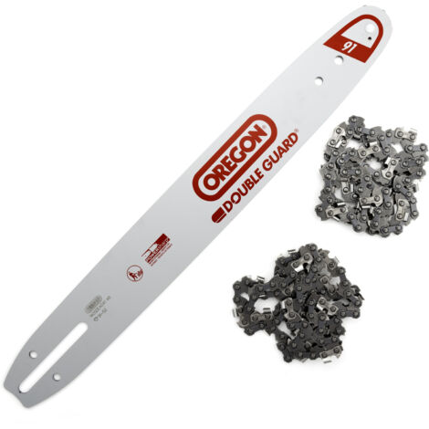 Jardiaffaires – Guide Oregon 35cm 140SDEA041 – Lot de 2 chaines 91P052E – Pas 3/8LP, Jauge 1,3mm, 52 maillons – Pour tronçonneuse professionnelle