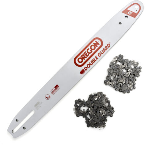 Jardiaffaires – Guide Oregon 40cm 160SDEA041 – Lot de 2 chaines 91P056E – Pas 3/8LP, Jauge 1,3mm, 56 maillons – Pour coupe précise bois dur