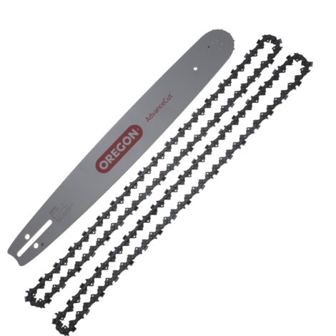 Jardiaffaires – Guide Oregon 45cm 188SFGK095 – Lot de 2 chaînes 21BPX072E – Pas 325, Jauge 1,5mm, 72 maillons – Pour bois dur et teck