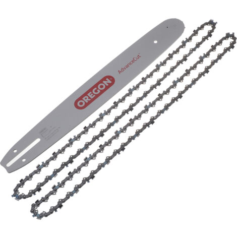 Jardiaffaires – Guide professionnel Oregon 40 cm – Lot de 2 chaînes 91PX056E – Pas 3/8LP – Jauge 1,3 mm – 56 maillons entraîneurs pour coupe précise