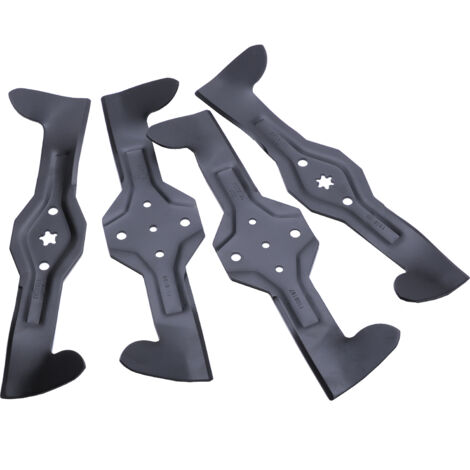 Jardiaffaires – Jeu de 4 lames de tondeuse 465mm – Compatible AYP – Pour coupe 92cm à éjection arrière – Tonte mulching et ramassage