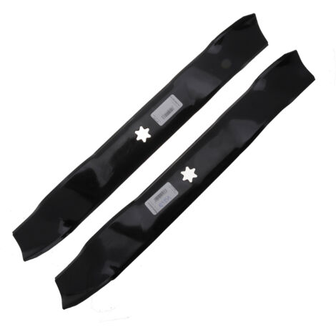 Jardiaffaires – Jeu de lames mulching 107cm pour tondeuses MTD et Toro – Remplace 742-0616A – Lame 53.8cm avec trou central 15.8mm