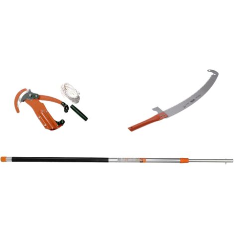 Jardiaffaires – Kit échenilloir Bahco P34-37 – Scie arboricole 360mm à dents en acier trempé – Perche télescopique aluminium 2 à 5 mètres – Pour coupes jusqu'à 40mm