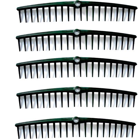 Jardiaffaires – Lot de 5 râteaux professionnels largeur 605 mm – Dents coniques 65-75 mm – Pour gravier et feuilles – Plastique PU haute résistance