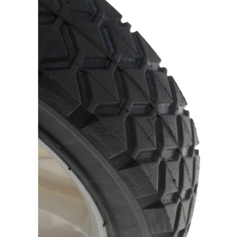 Jardiaffaires – Roue adaptable pour tondeuse à gazon 175mm – Alésage 12.7mm – Largeur 38mm – Jante en polyuréthane – Bande de roulement type 'Diamond'