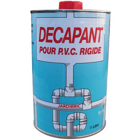 Jardibric – Bidon décapant PVC 1 Litre – Élimine salissures et graisses – Préparation surfaces pour colle – Assemblage solide tuyaux PVC