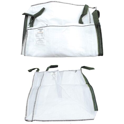 Jardibric – Big Bag 1000 litres sac à gravats – Polypropylène 180g/m2 indéchirable – Charge maximale 1500 kg – Dimensions 95 x 95 x 110 cm – 4 sangles de levage - PP 180 G