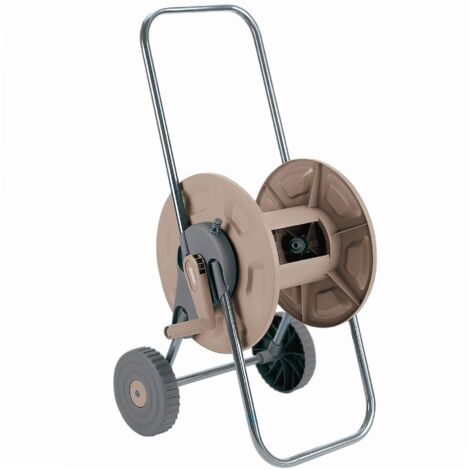 Jardibric – Chariot dévidoir mural 45m Ø 15mm – Roue à monter – Compatible avec tuyaux 15mm – Rangement rapide avec manivelle