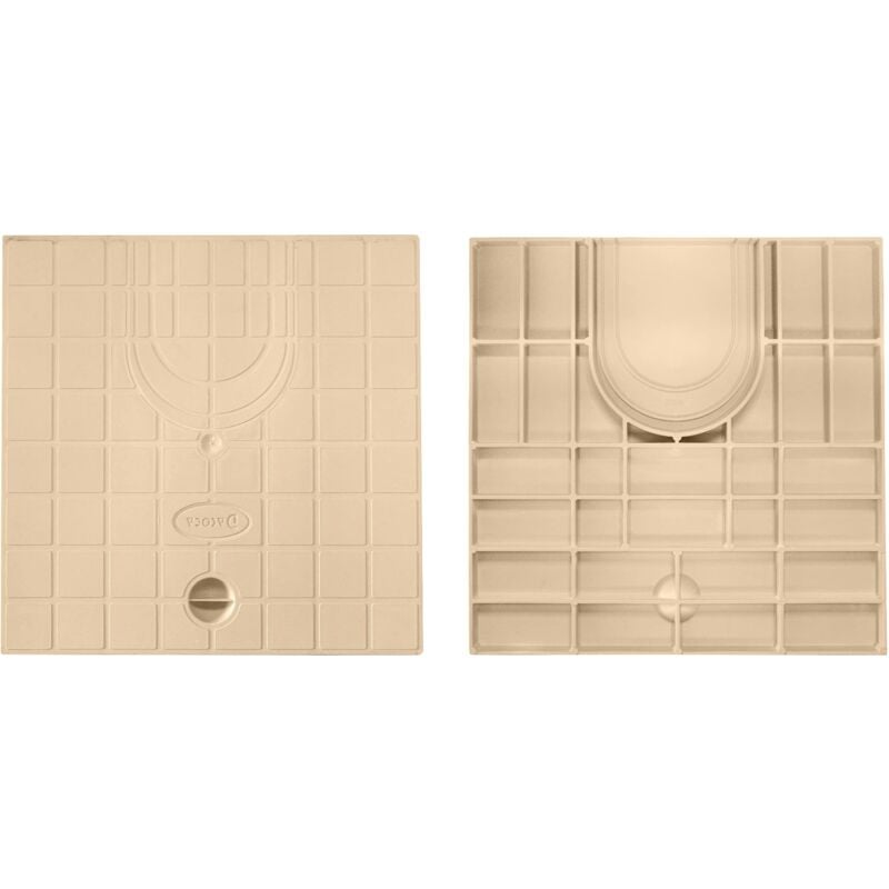 Jardibric - Couvercle de Regard Prédécoupé Sable – 28 x 28 cm – Pour Regard 30 x 30 cm – Sortie Gouttière