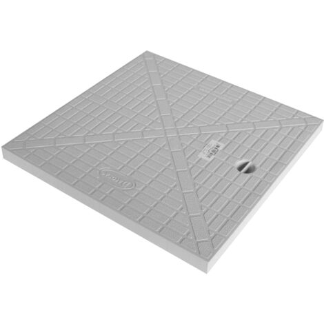 Jardibric – Couvercle de regard 38 x 38 cm – Polypropylène renforcé gris – Compatible avec regards 40 x 40 cm – Drainage efficace des eaux pluviales