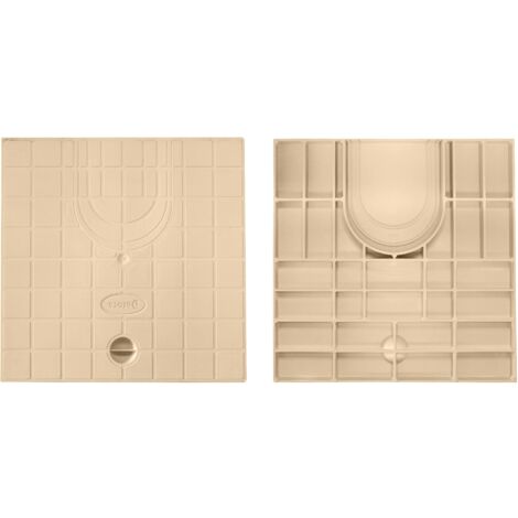 Jardibric - Couvercle de Regard Prédécoupé pour Descente de Gouttière (28 x 28 cm) - Pour Regards de Dimension 30 x 30 cm - Sable