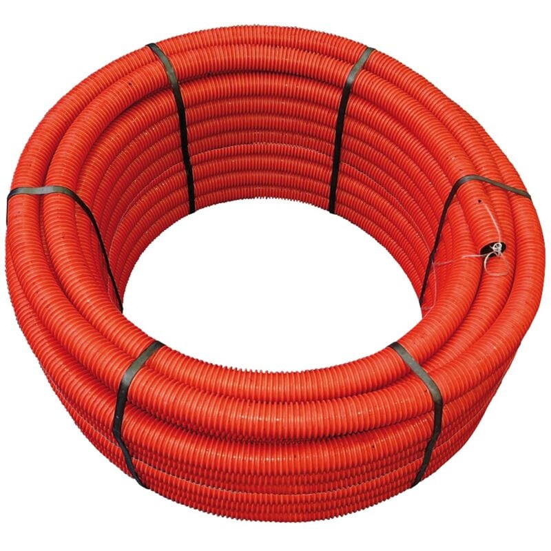 Gaine Annelée Jardibric Rouge Ø90 mm x 25m – pehd Haute Résistance – Conduite Protection de Câbles Electricité