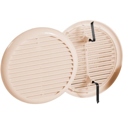 Jardibric – Grille à encastrer ronde pour ventilation VMC – Diamètre ajustable Ø 80-125 mm – Surface 135 cm² – PVC durable pour circulation d'air