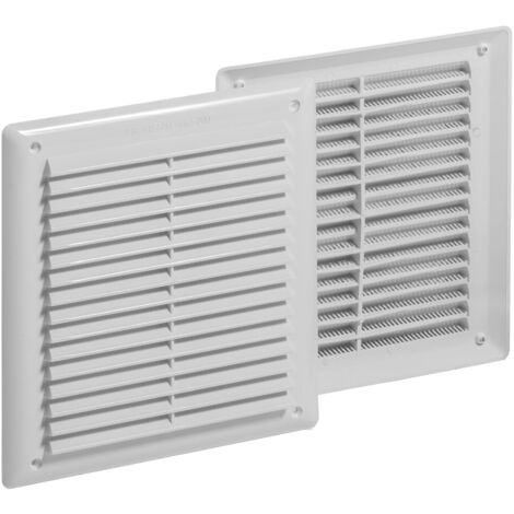 Jardibric – Grille de ventilation rectangulaire 250 mm x 235 mm – Aluminium avec moustiquaire – Installation rapide et facile – Pour circulation d'air efficace