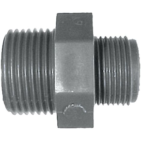 Jardibric – Mamelon PVC M – Raccord à visser pour arrosage enterré – Filetage mâle M 26x34 et M 20x27 – Pression PN10