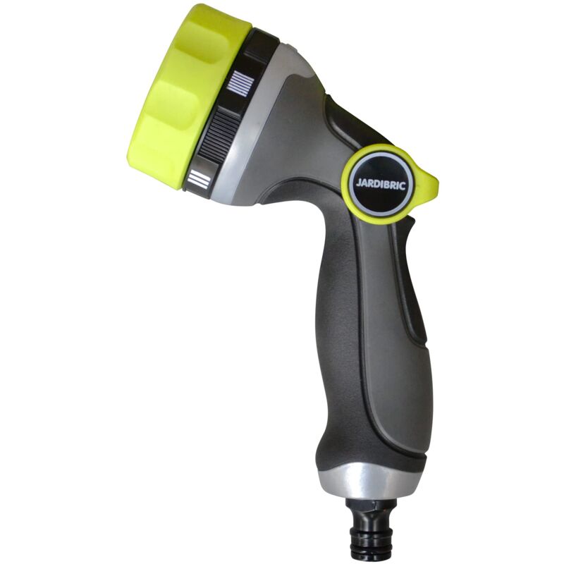 Pistolet d'arrosage Jardibric métal gainé – 3 en 1 – 5 jets – Confort d'utilisation – Modèle haut de gamme