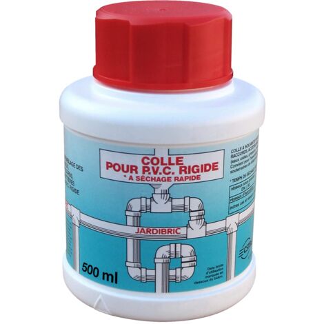 Jardibric – Pot de colle PVC 500ml – Colle à solvants pour tuyauteries et raccords – Adhérence puissante et joints étanches – Résistance aux fuites