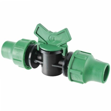 Jardibric – Raccord de conduite principale pour tuyau goutte à goutte – Vanne d'arrêt Ø16 mm – Polypropylène – Installation rapide sans colle