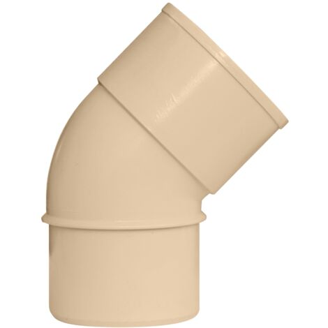 Jardibric – Raccord pour gouttière coude 45° mâle femelle en PVC sable Ø50 – Résistant aux intempéries – Installation rapide et facile