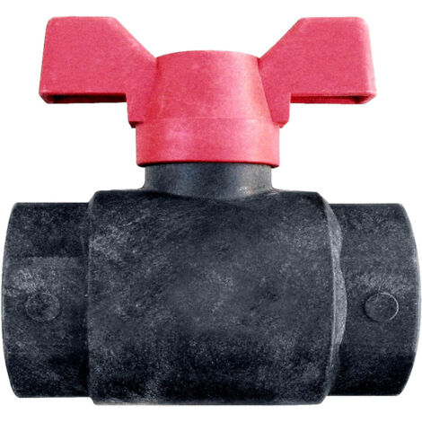 Jardibric – Raccordement hydraulique avec vanne à boisseau sphérique – Polyamide renforcé de fibres de verre – Pression 16 bars – Filetage FF 26x34