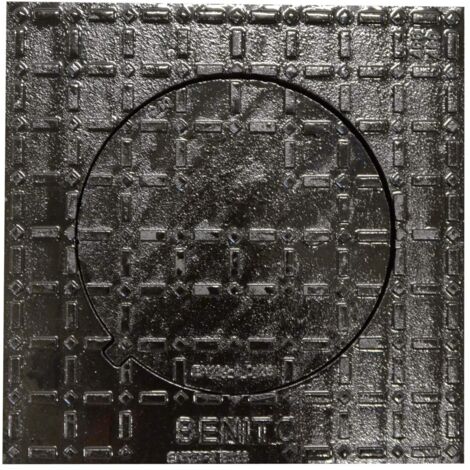 Jardibric – Regard de branchement fonte ductile 400x400mm – Classe B125 – Ø ouverture 250mm – Quadrillage antidérapant – Pour accès réseaux d'assainissement - EN124