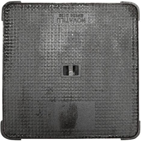 Jardibric – Regard hydraulique carré 500 x 500 mm – Fonte ductile B125 – Charge jusqu'à 12,5 tonnes – Accès facile réseaux d'assainissement