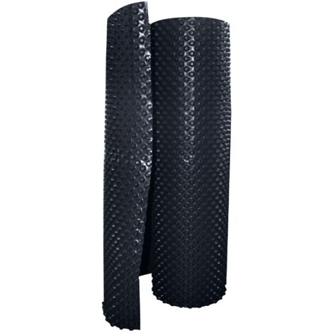 Jardibric – Rouleau d'étanchéité 1,5m x 20m – Membrane bicouche en PEHD à alvéoles – Protection soubassement noir – Épaisseur 520 microns, poids 400 gr/m²