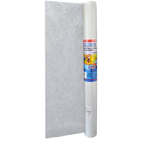 Jardibric – Rouleau géotextile 1m x 25m – Maille anti mauvaises herbes en polyester 100 gr/m² – Stabilisation sol pour allées et jardins