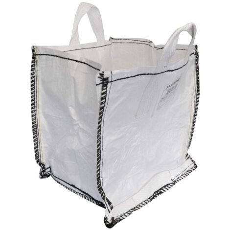 Jardibric - Sac à gravats à Déchets 125 litres en polypropylène (PP) 120g/m² Robuste, indéchirable et Polyvalent : Sac à déchets, Sac de Jardin, Débris De Chantier - Blanc