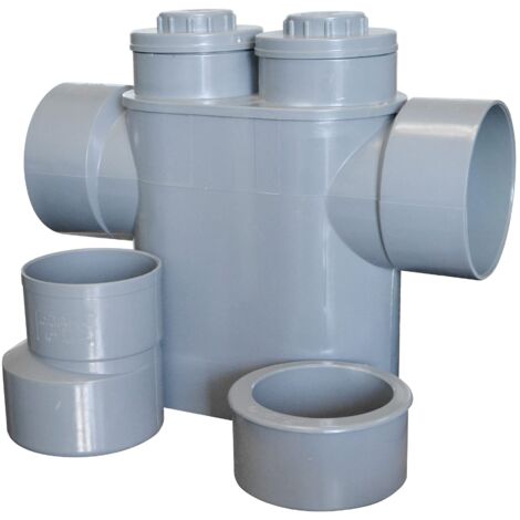 Jardibric – Siphon de sol déconnecteur monobloc Ø125/100 mm – Anti-retour sécurisé – Prévention contamination eau potable – Installation facile