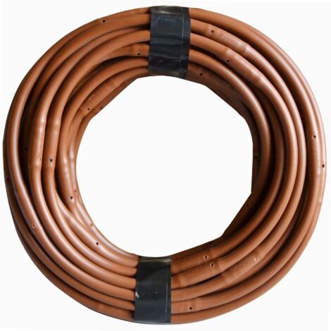 Jardibric – Tuyau arroseur goutte à goutte pré-percé 15m – Goutteurs intégrés à 15 cm – Débit 2 l/h à 1 bar – Ø4x6 mm pour irrigation précise