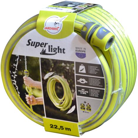 Jardibric – Tuyau d'arrosage anti-torsion 22,5 m Ø15 mm – Résistant aux intempéries et UV – Embouts ergonomiques pour connexion étanche