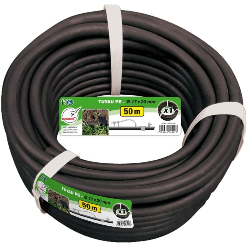 Tuyau Goutte à Goutte Jardibric Non incorporé Couronne pe bd noir Ø17 x 20 mm 50 m