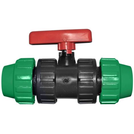 Jardibric – Vanne PVC pression Ø20 – Système de compression facile – Étanchéité fiable – Régulation précise du débit d'eau